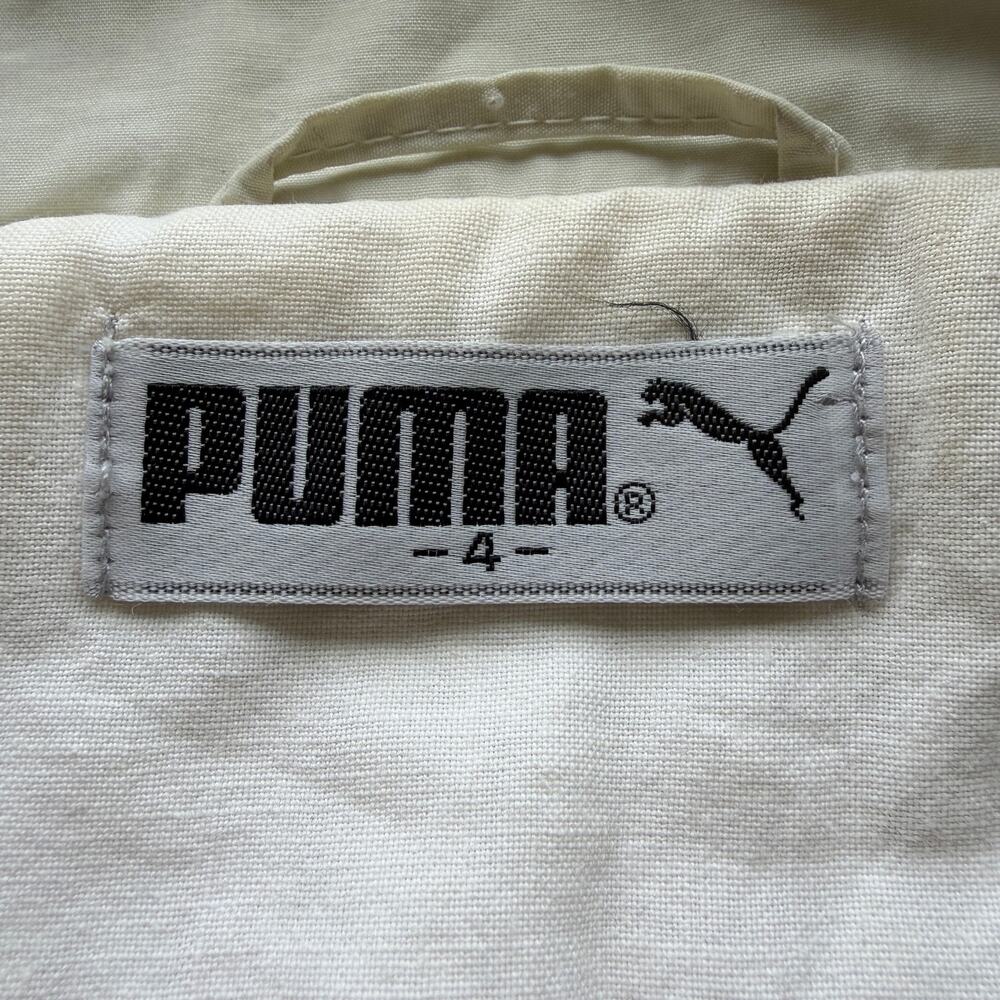 Vintage 80s Puma White Cropped Windbreaker Zip Jacket Women’s M
